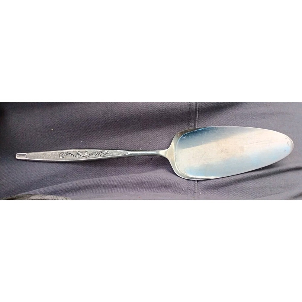 Carlton Woodcrest‎ Pie Server All Stainless Japan CAS1 Textured Handle Discont'd